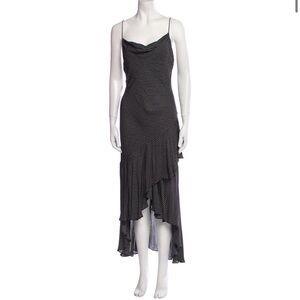 Alice + Olivia Black and Gray High Low Sundress